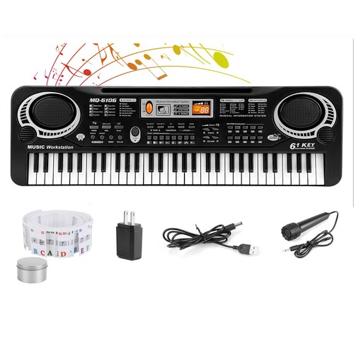 Piano Keyboard for Kids & Beginer 61 key Electric Digital Music Keyboard w/ Mic