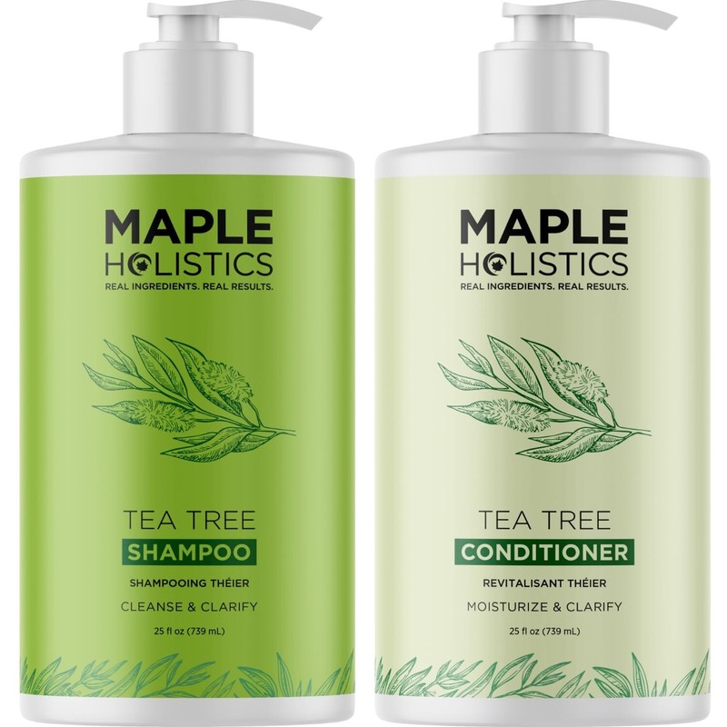 Tea Tree Shampoo and Conditioner Set - Sulfate Free Clarifying Shampoo and Condi