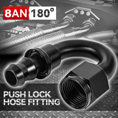 Концевой фитинг шланга с нажимным замком на 180 градусов от 8AN до 1/2 зубца 6061-T6 Переходник топливопровода