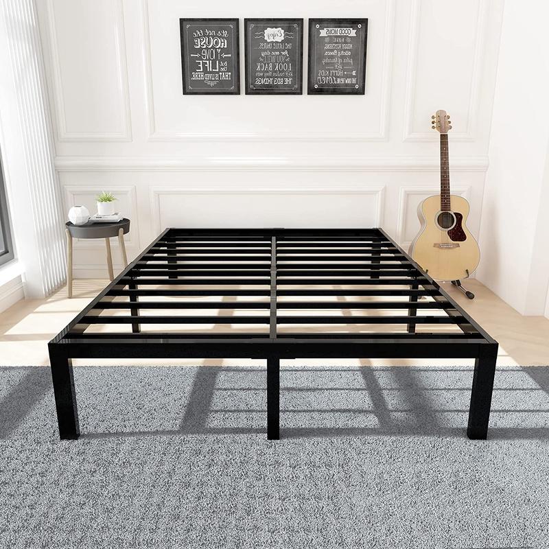 3600lbs Heavy Duty Bed Frame,14 Inch Sturdy Steel Slat Mattress Queen