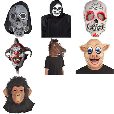 Adult Chimp Pig Horse Monkey Jester Head Mask Fancy Dress Costume Accessory