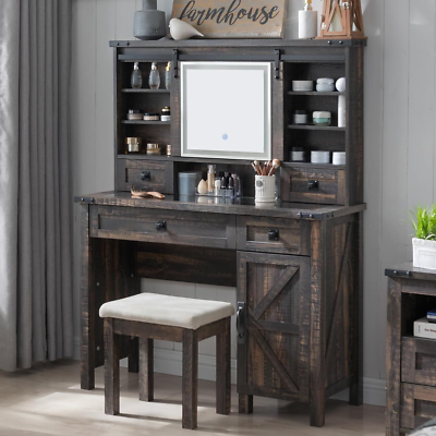 Rustic farmhouse 2024 makeup vanity