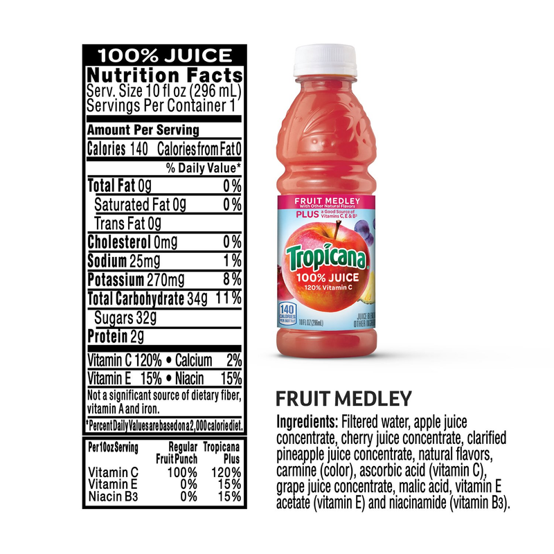 100% Juice, 3 Flavor, 10 Fl Oz (Pack of 24) - Apple Juice, Fruit Medley, Orange