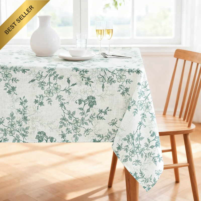 Tablecloth Linen Thick Floral Printed Tablecloths Waterproof Table Cloth for Din