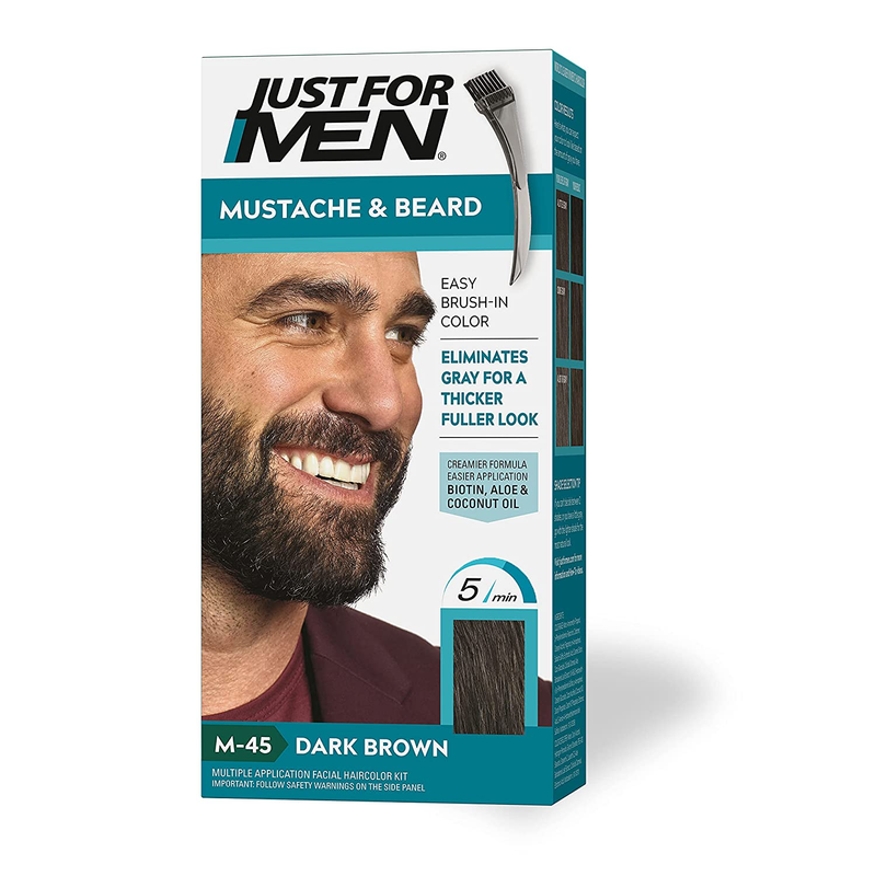 Top Quality Mustache & Beard Dye for Me Biotin Aloe Coconut Oil Dark Brown M-45