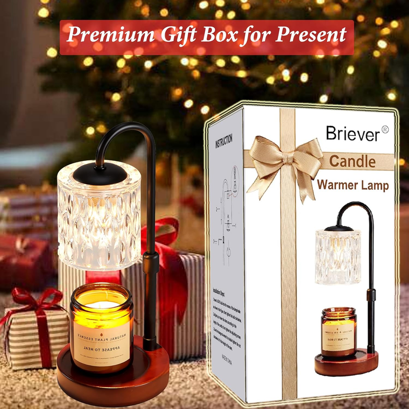 Dimmable Candle Warmer Lamp with Timer, Height Adjustable Electric Candle Wax Wa