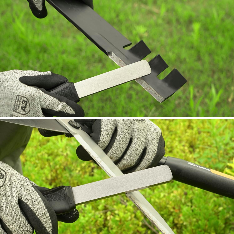121N Dual-Grit Diamond Sharpening Stone File Garden Tool Knife Sharpener with An