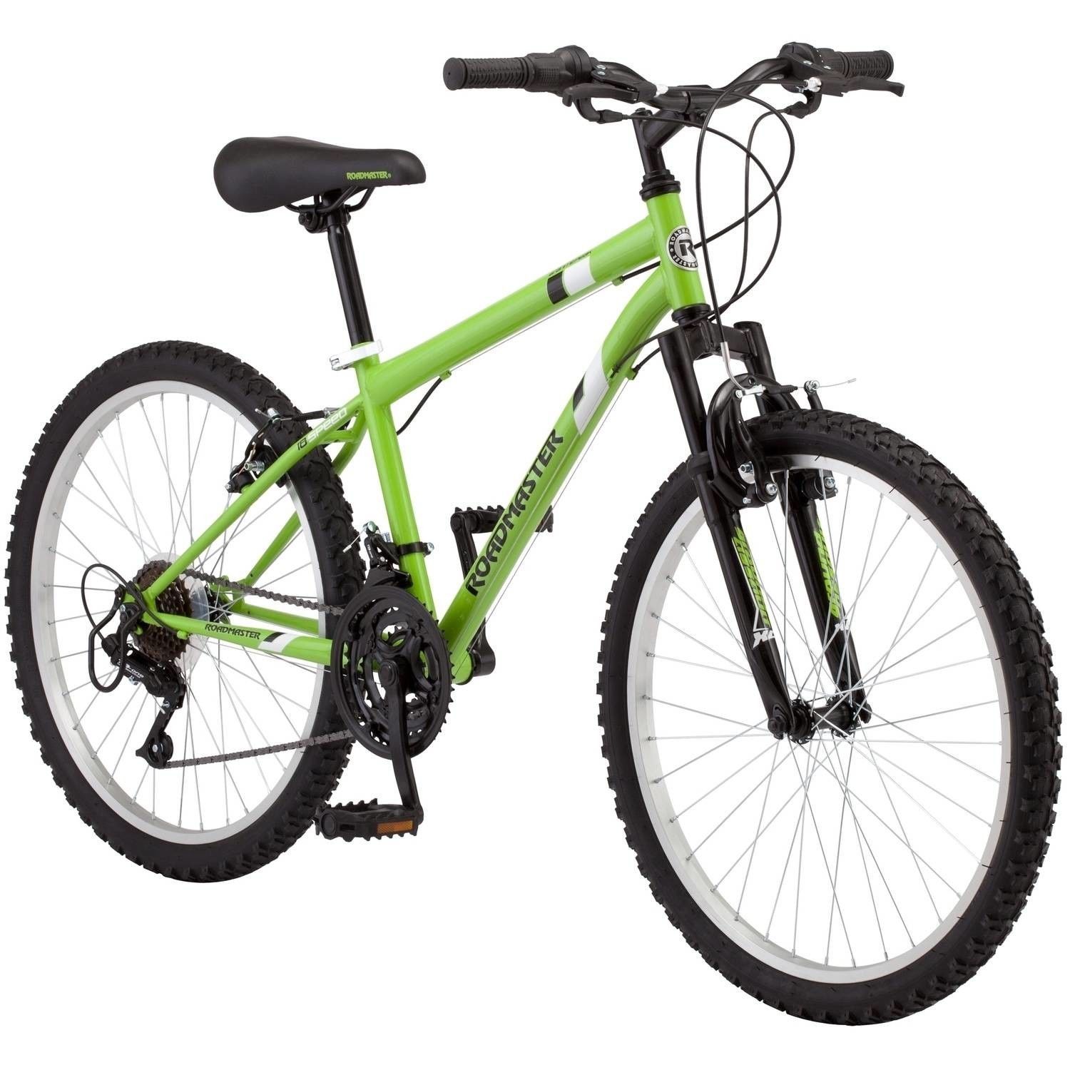 Outdoor Bicycle 24' Granite Peak Boy's Mountain Bike Green Steel Frame Ride New