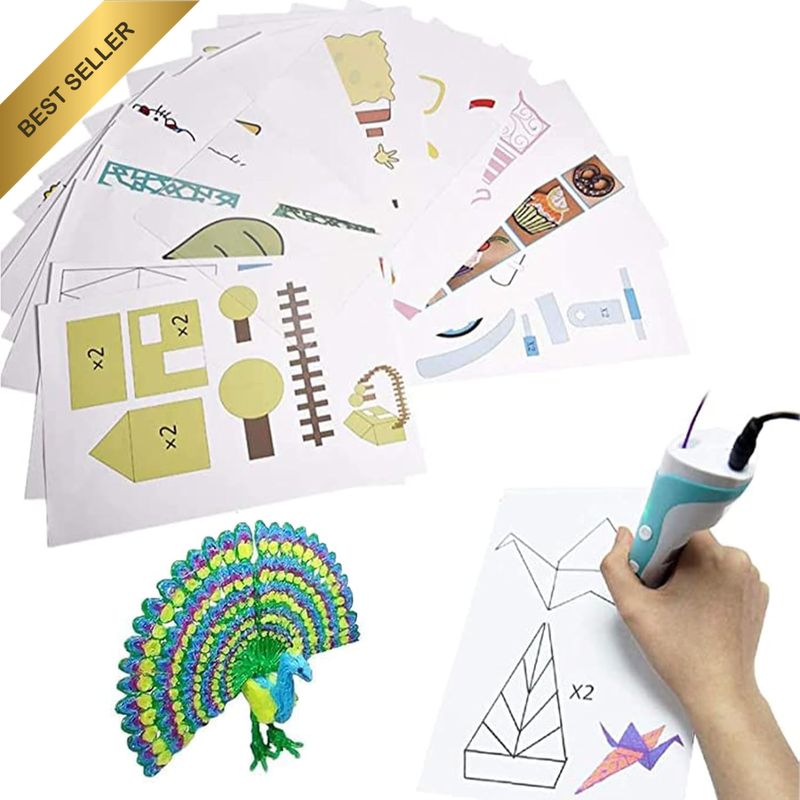 3D Pen Stencils for Kids with 40 Reusable Patterns and 1 PVC Board, 3D Printing