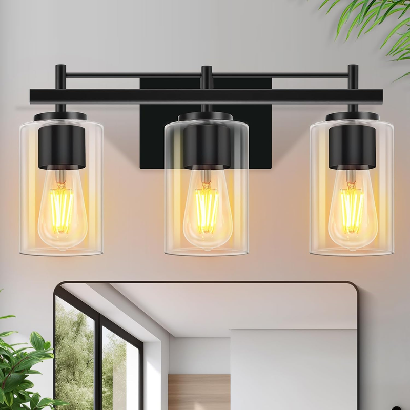 Bathroom Vanity Light, 3-Lights Bath Vintage Wall Mounted Lamps, Vanity Light Fi