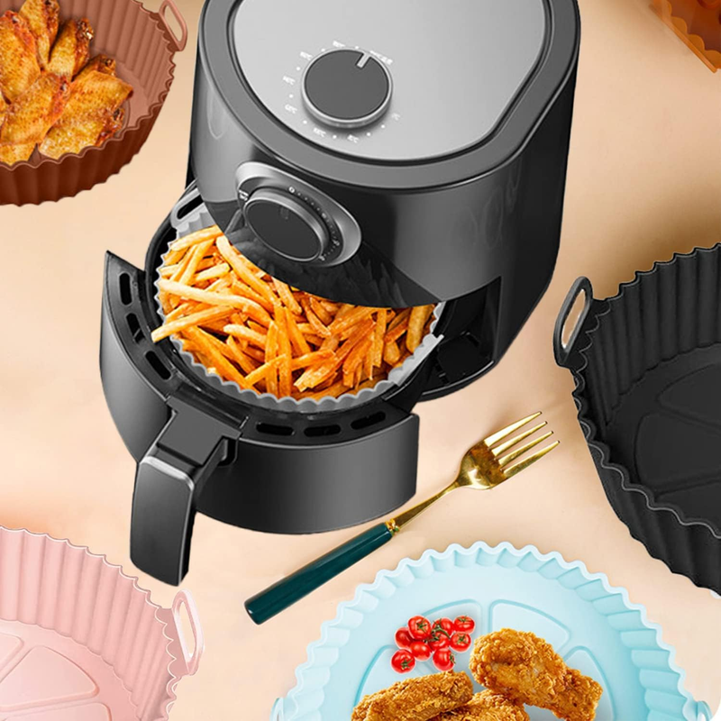 3 Pack Air Fryer Silicone Pot, Silicone Air Fryer Liners Reusable Air Fryer Acce