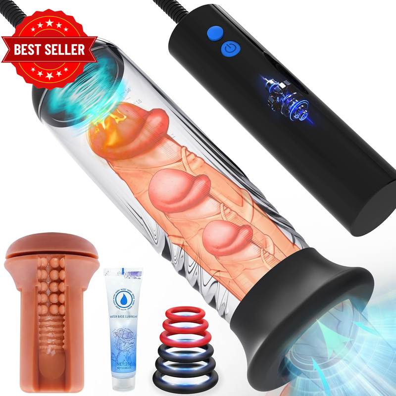 Automatic Penis Enlargement Pump for Men Erection with 3 Intensities, Male Adult