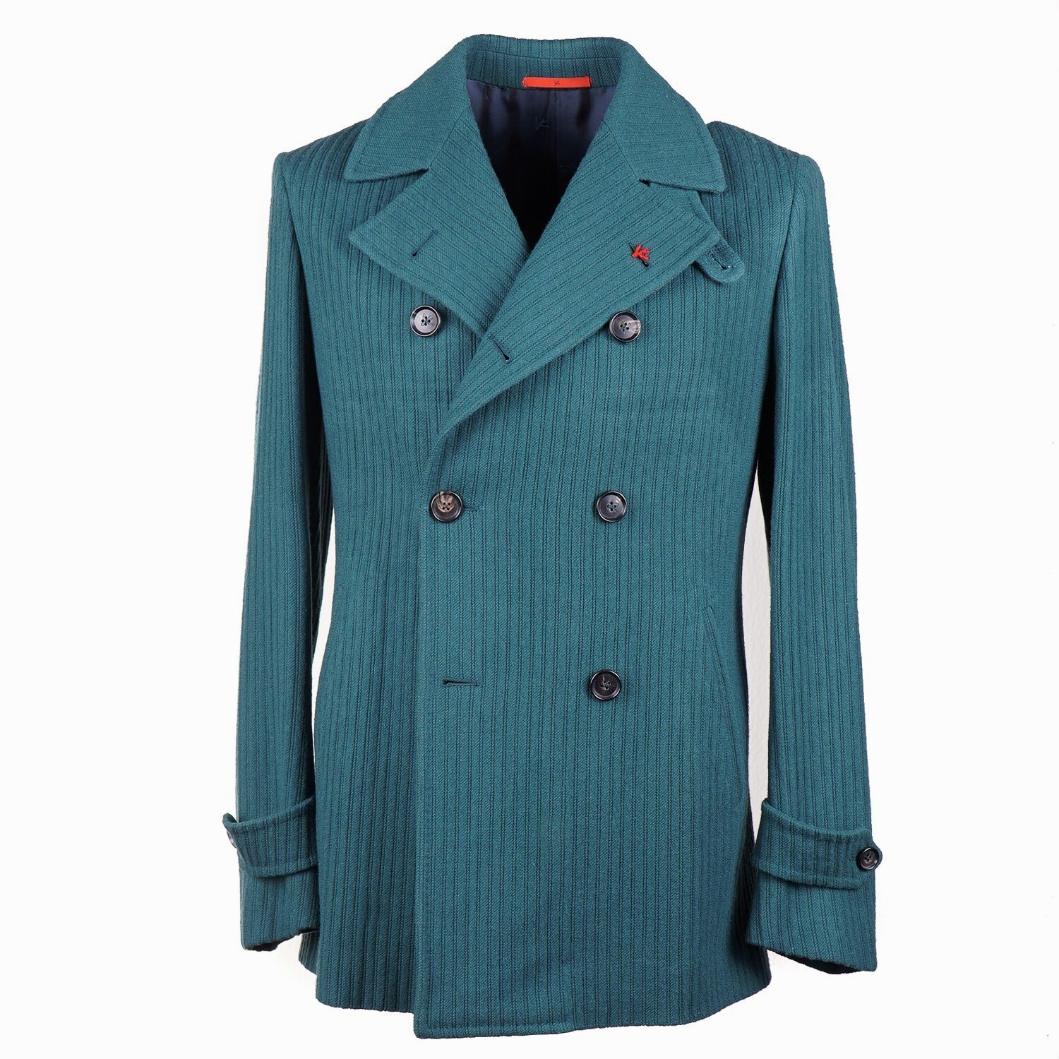 ISAIA wool/nylon ネップ ジレ ベスト グリーン イタリア製 ISAIA wool/nylon ネップ ジレ ベスト グリーン イタリア製