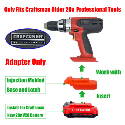 Adapter Upgrade for Craftsman Older 20v Professional Tool To New 20v V20 Battery