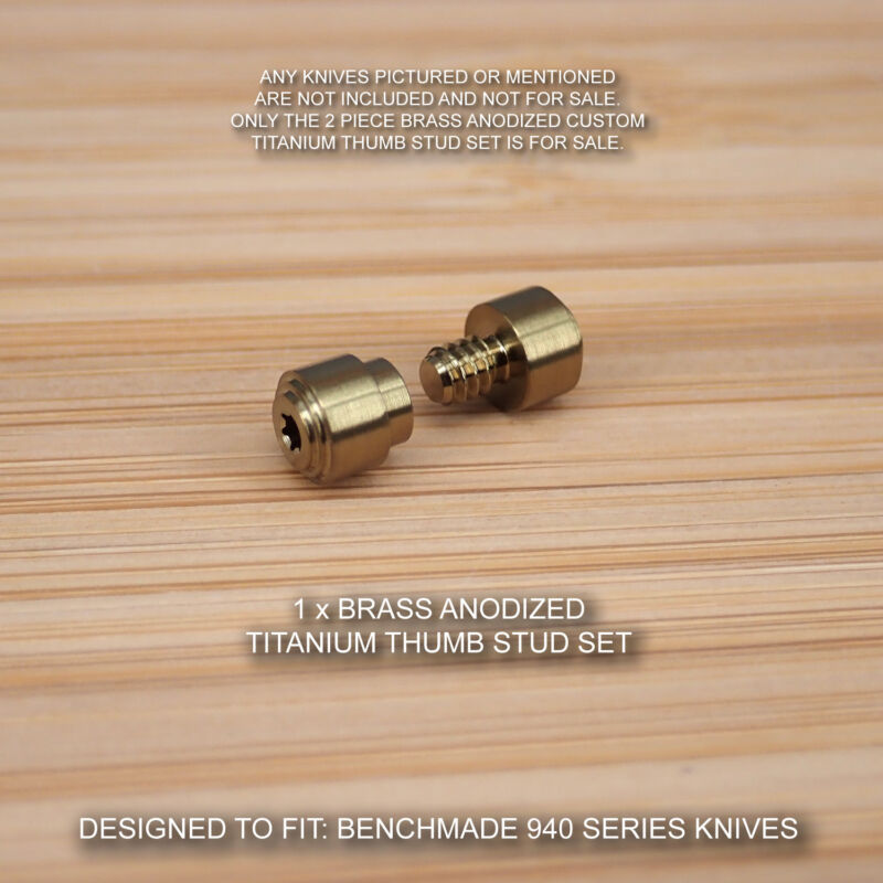 Benchmade 940-1 Osborne Knife 2PC Custom Titanium Thumb Stud Set Anodized BRASS
