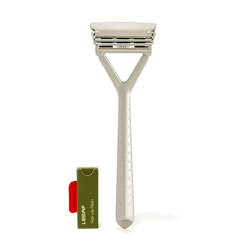 Silver - Plastic-free Three-blade Pivoting Head Razor For Wome...