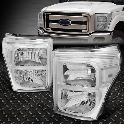 ДЛЯ 11-16 FORD F250 F350 SUPER DUTY ХРОМИРОВАННЫЙ КОРПУС ПРОЗРАЧНЫЕ УГЛОВЫЕ ФАРЫ