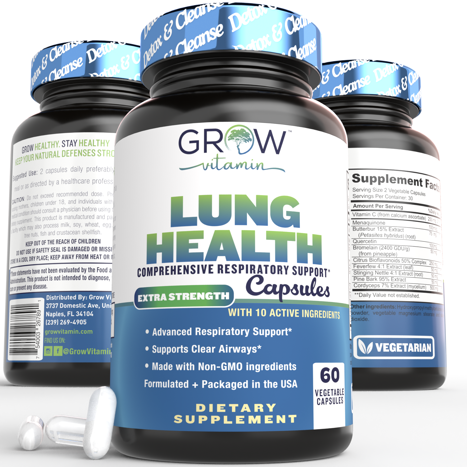 Quit Smoking Aid - Lung Cleanse & Detox Pills - Made in USA - Helps to Clear Lun