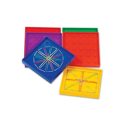 Learning Resources Geoboard Double-Sided Rainbow 6-Pk 5 X 5 Plastic 5 6 Colors