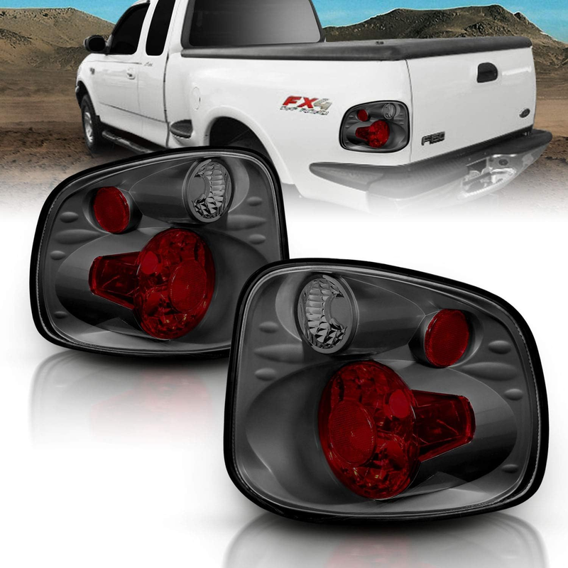 Tail Lights Brake Lamp Pair for 2001-2003 Ford F-150 Flareside Euro Chrome