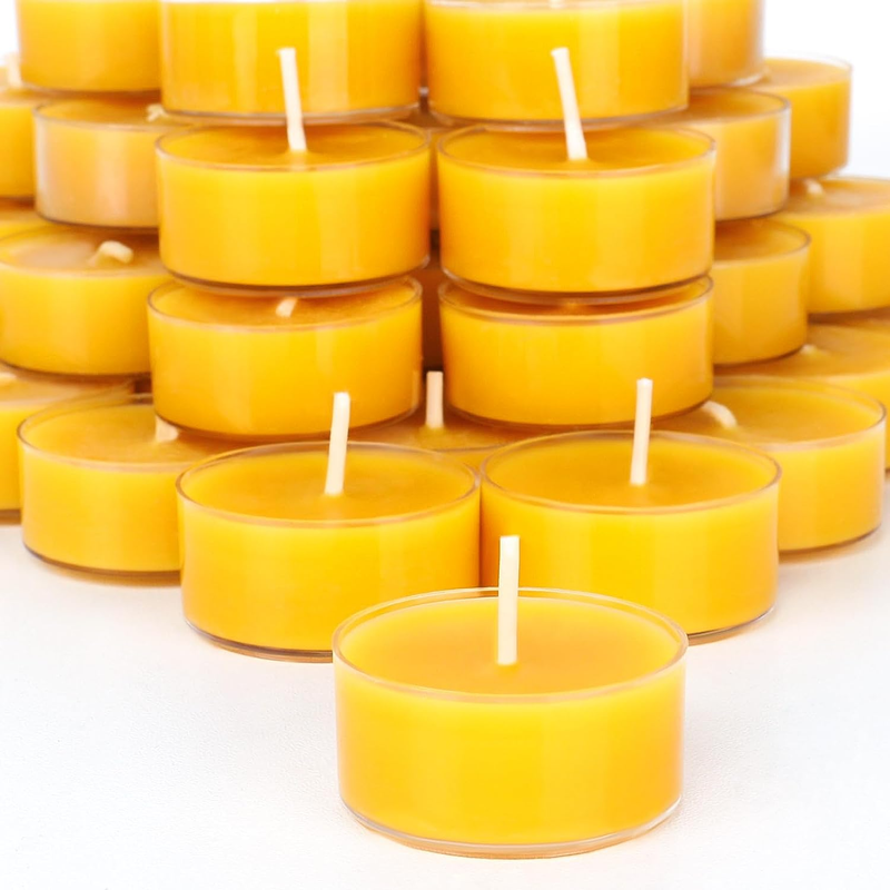 - Pure Beeswax Tea Lights Candles 4 Hour
