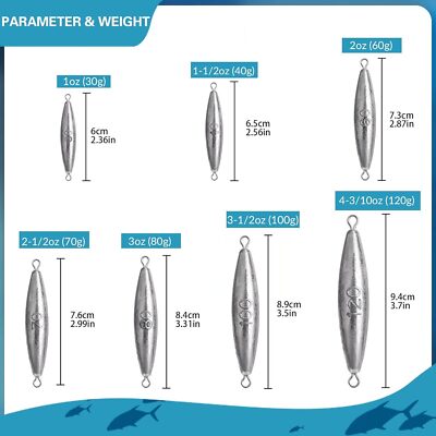 Torpedo Sinker Through Wire Fishing Weight Sinkers Saltwater Bullet Lead Fishing