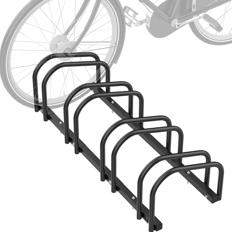 4 Bikes Floor Bike Stand, Bike Parking Rack Garage Bike Stor