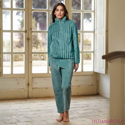 Pigiama donna maglia full zip coral Jadea 5236