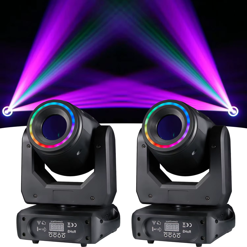 150W LED Spot Moving Head Light, 7 Colors + White Light, with Rainbow Effect 3P