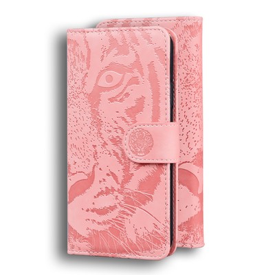 Emboss Tiger Card Wallet Case Flip Cover Stand Cool Back For OPPO Huawei Nokia