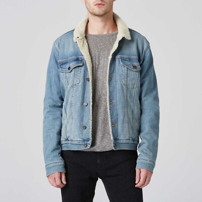 Brand New DSTLD Sherpa Denim Jacket Size XL Denim Blue ($140 On Site, Sold Out)