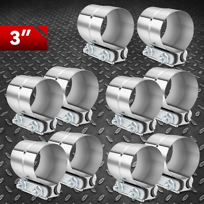 10шт 3 Втулки для зажима выхлопной трубы глушителя с кольцевым соединением из нержавеющей стали T304