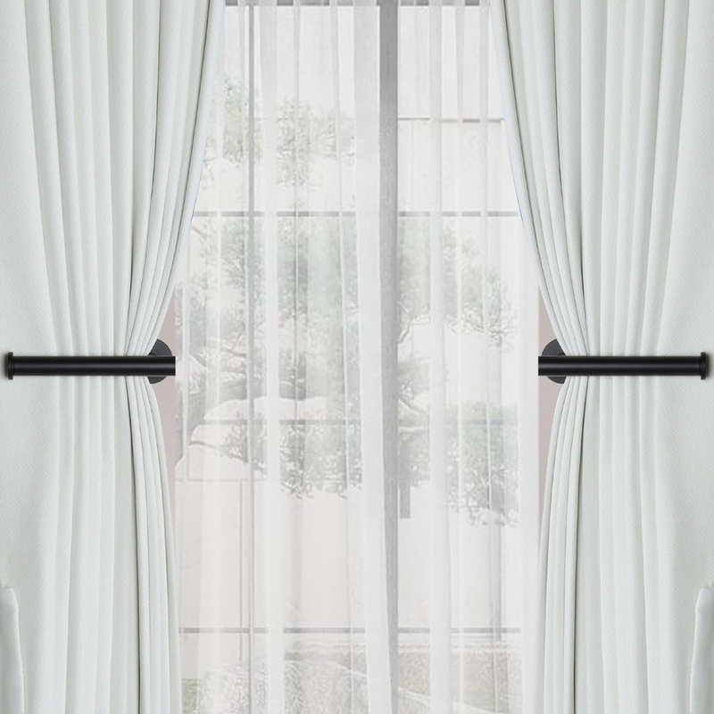 2 Pack Adhesive Curtain Holdbacks - No Drill Curtain Tie Backs & Pull Backs Curt