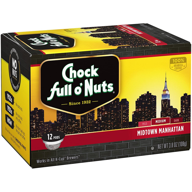 Chock Full O'Nuts Manhattan Medium Roast, K-Cup Coffee Pods (3.8 Ounce (Pack of