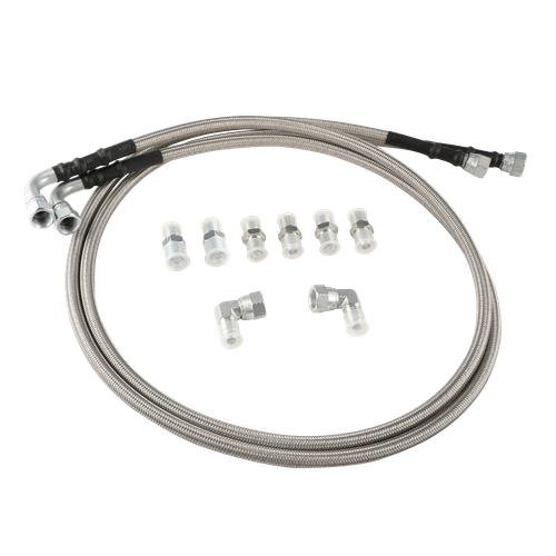 SS Braided Transmission Cooler Hose Lines Fittings TH350/700R4/TH400 52" Length