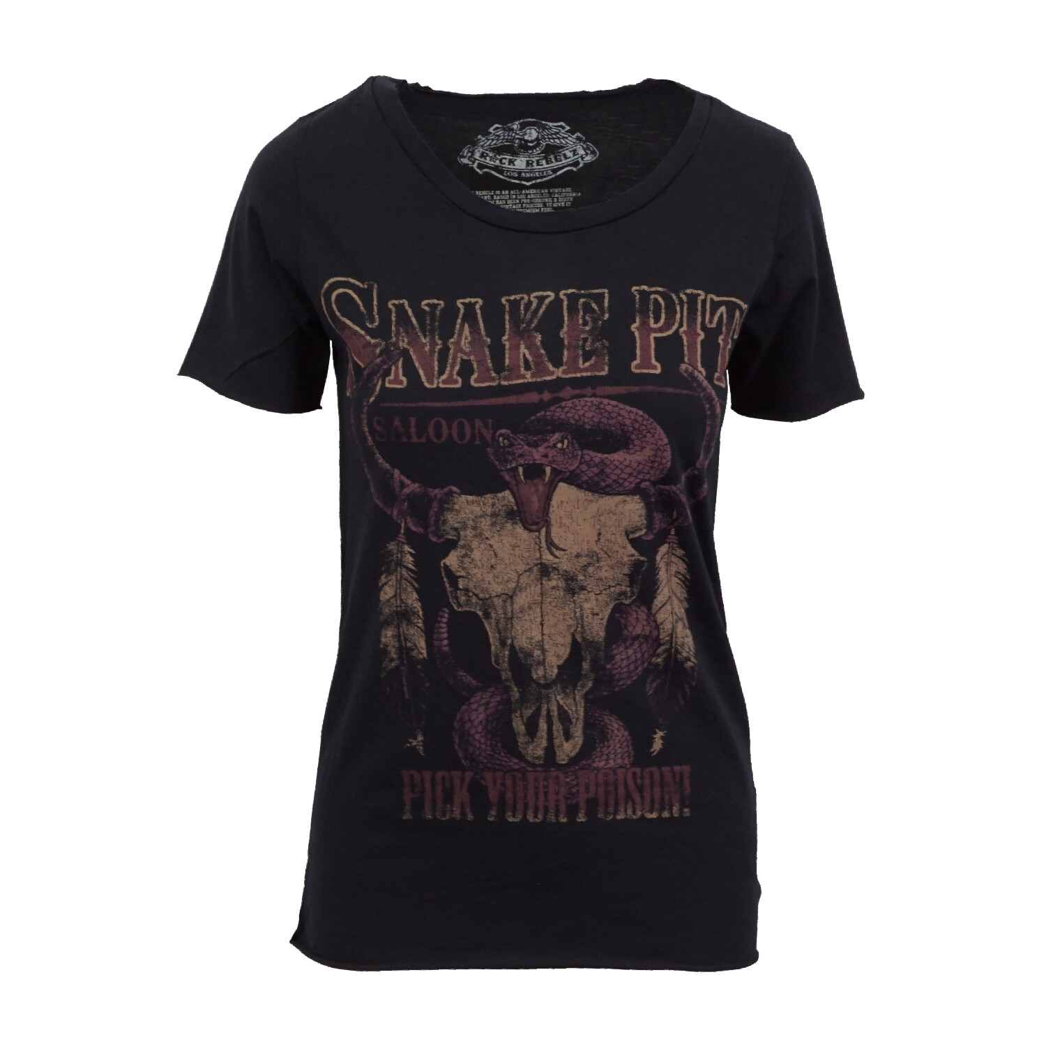 

ЖЕНСКАЯ ФУТБОЛКА ROCK REBELZ SNAKE PIT SALOON, Black