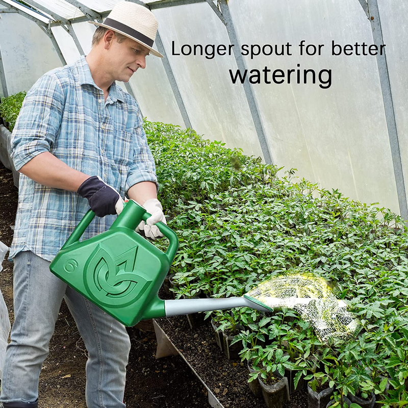 1.5 Gallon Green Watering Can Outdoor Garden Flower Plant, Lightweight 6 L Water