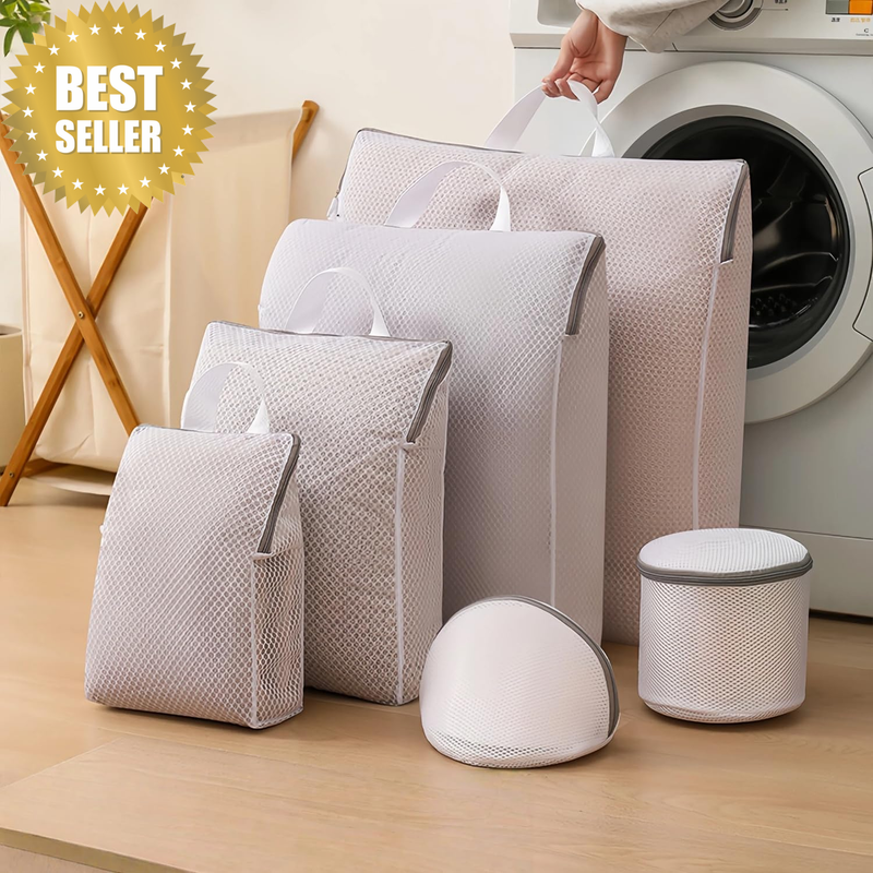 Laundry Bags with Handld, 6-Styles Mesh Washing Bags, Durable Wash Bags for Clot