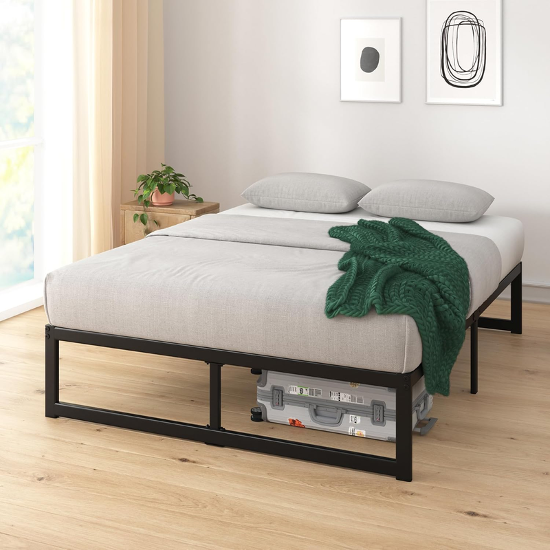Full Bed Frame - ABEL 14 inch Metal Bed Frame with Steel Slat Support, No Box Sp