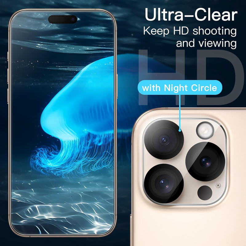 Screen Protector for iPhone 16 Pro Max 6.9-Inch with Camera Lens Protector, Easy