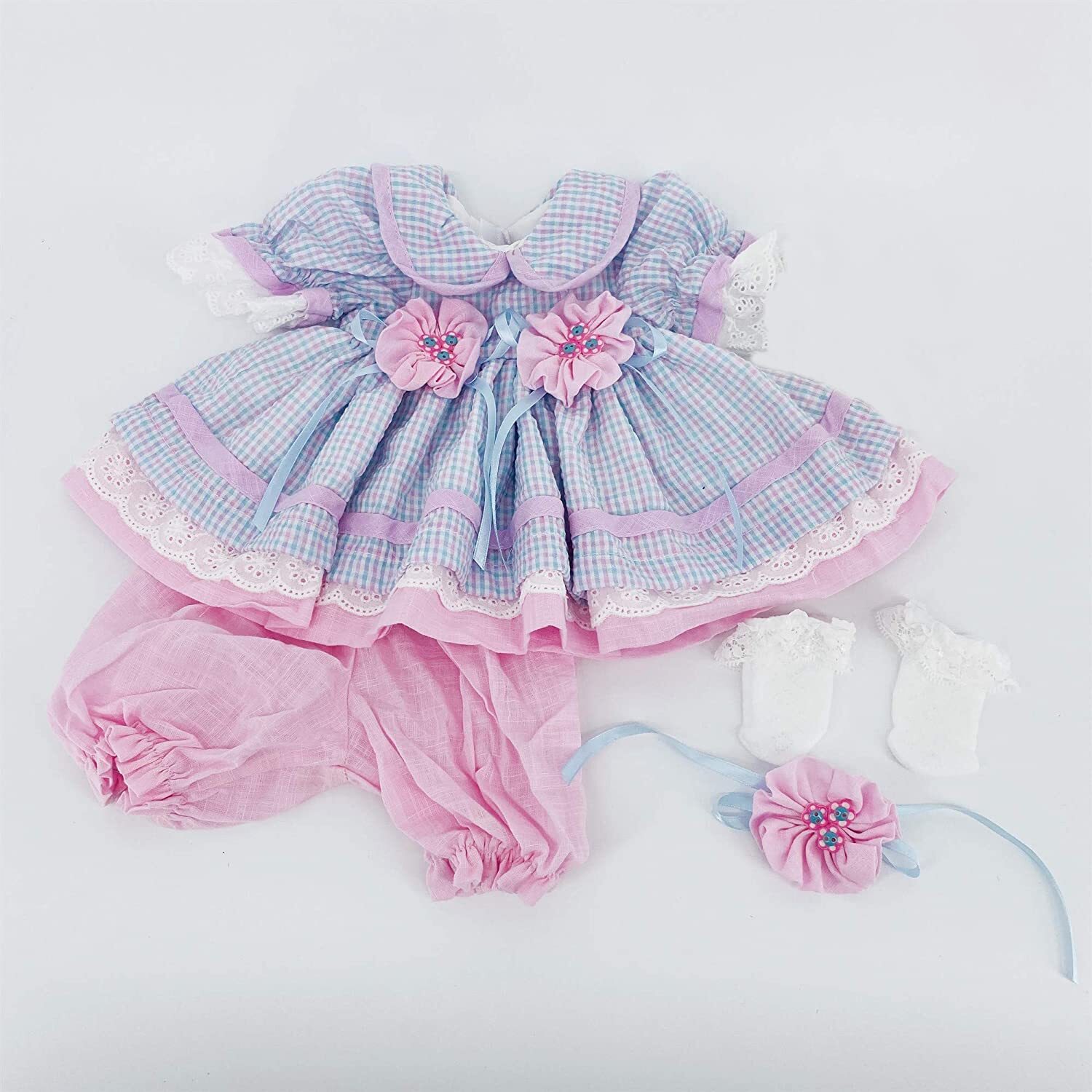 22-24 inch  Reborn Toddler Doll Clothes 4-Piece-Sets Reborn Doll Baby Girl Dress