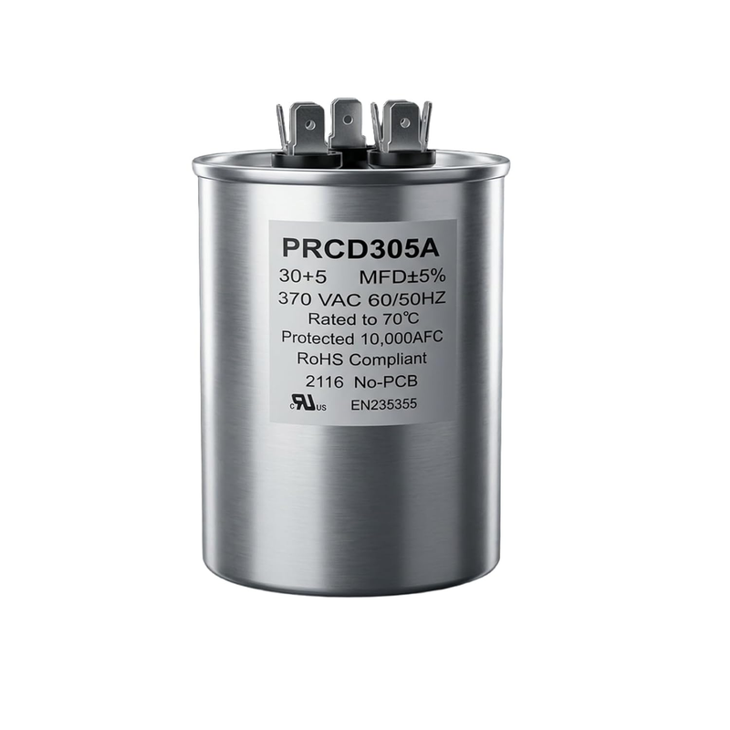 30 5Uf to 50 5Uf Dual Run Capacitor CBB65 370 440Vac for HVAC AC Compressor