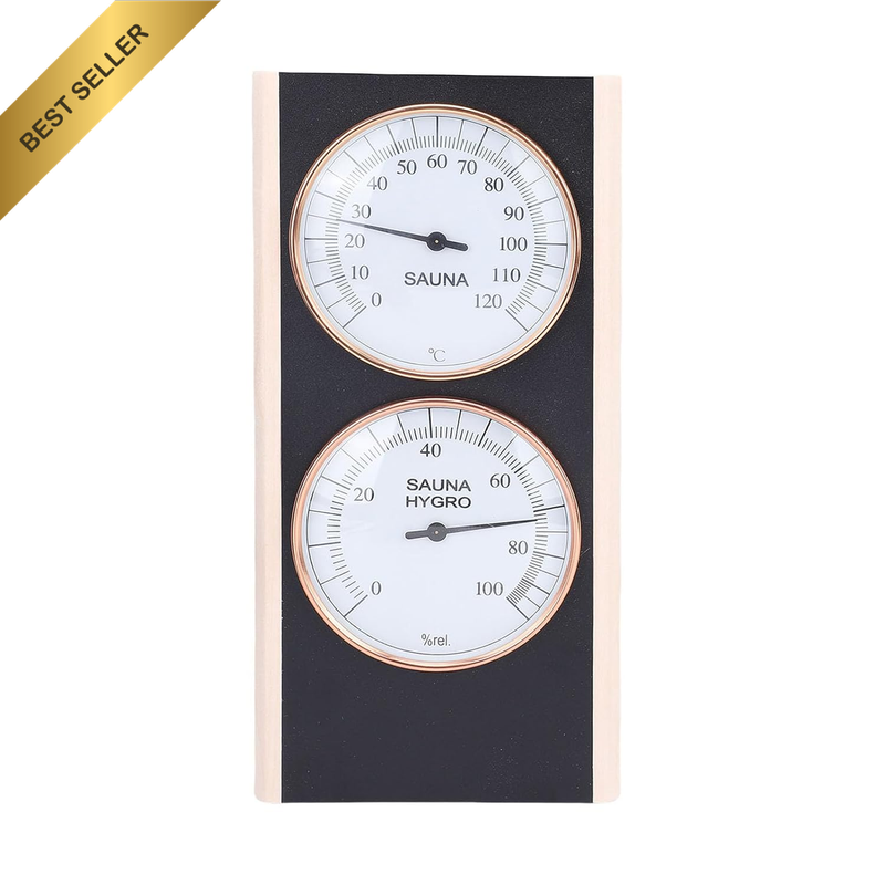 Sauna Thermometer and Hygrometer, 2 in 1 Wooden Celsius Sauna Thermometer Sauna