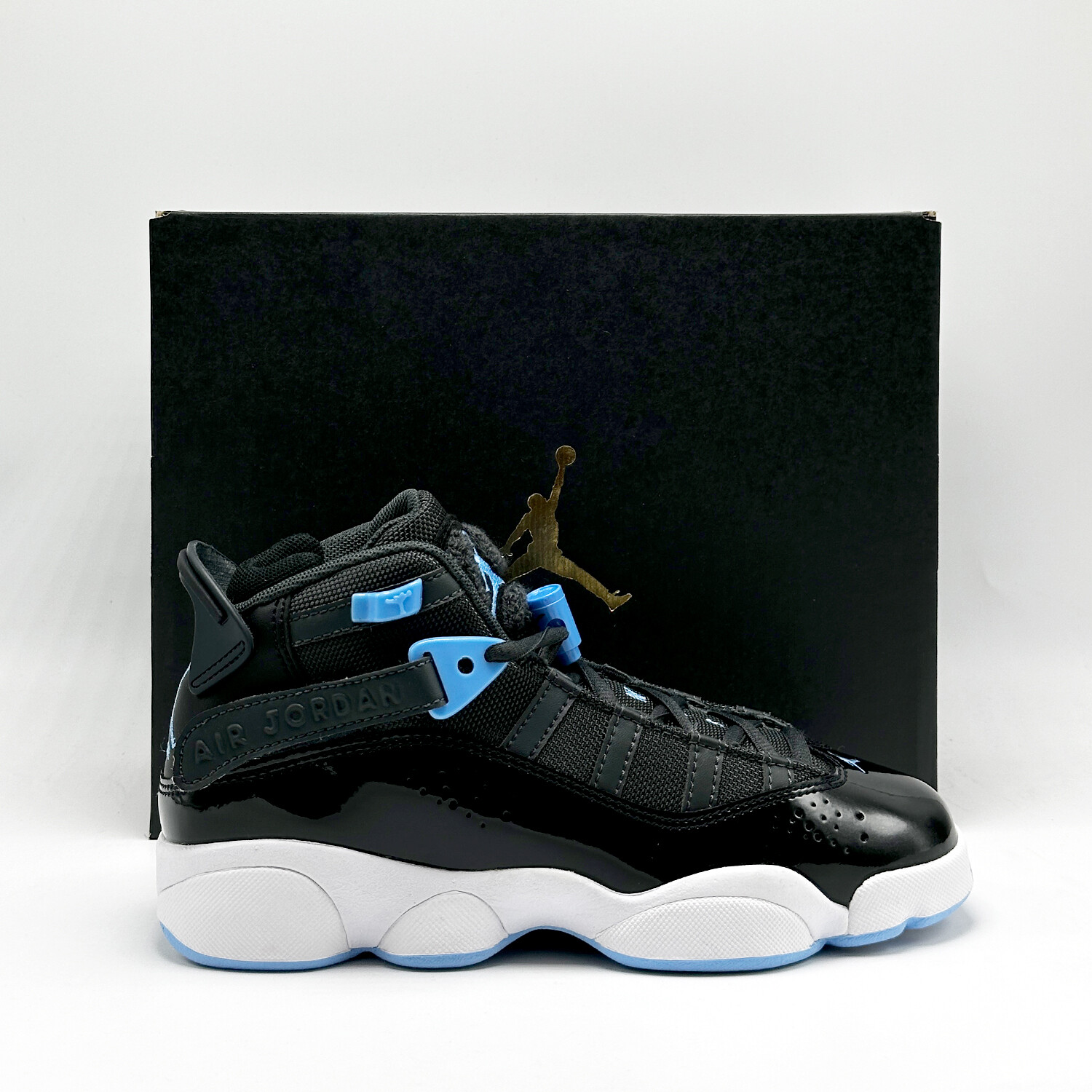 新品未使用 Jordan Air Jordan 6 ブラック/ブルー 29cm NEW* Youth Boy NIKE AIR Jordan 6 Rings J (GS) Black / Blue