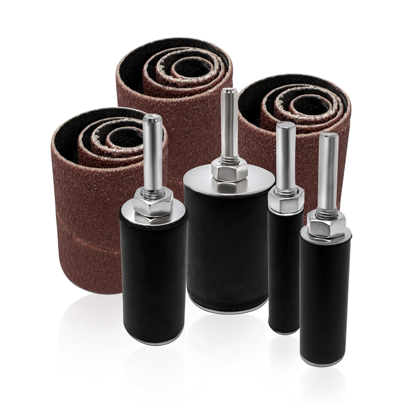 16pk Sanding Drum and Sleeves Set, Spindle Sander Attachment for Drill and Drill