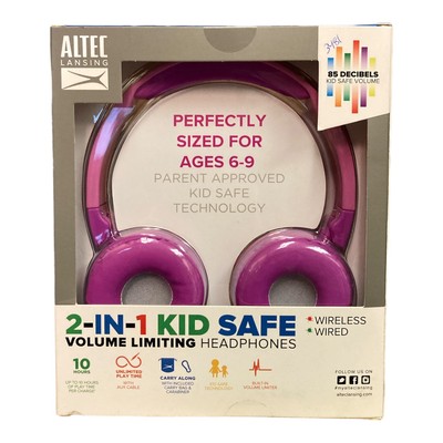 Беспроводные наушники Altec Lansing Kid Safe 2-в-1 с функцией Bluetooth - Princess Pink