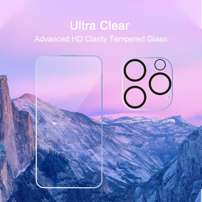 3 Pack Screen Protector for iPhone 16 Pro [6.3 inch] + 3 Pack Camera Lens Protec
