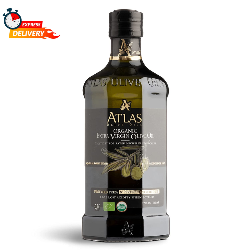 Atlas Organic Cold Pressed Moroccan Extra Virgin Olive Oil, Polyphenol Rich | E
