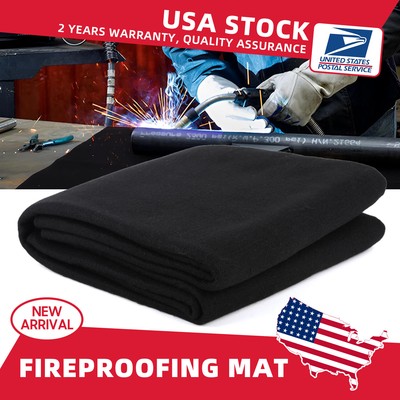 11Sqft Under Grill Mat Fire Resistant Rugs for Fireplace Hearth Absorbent Pad US