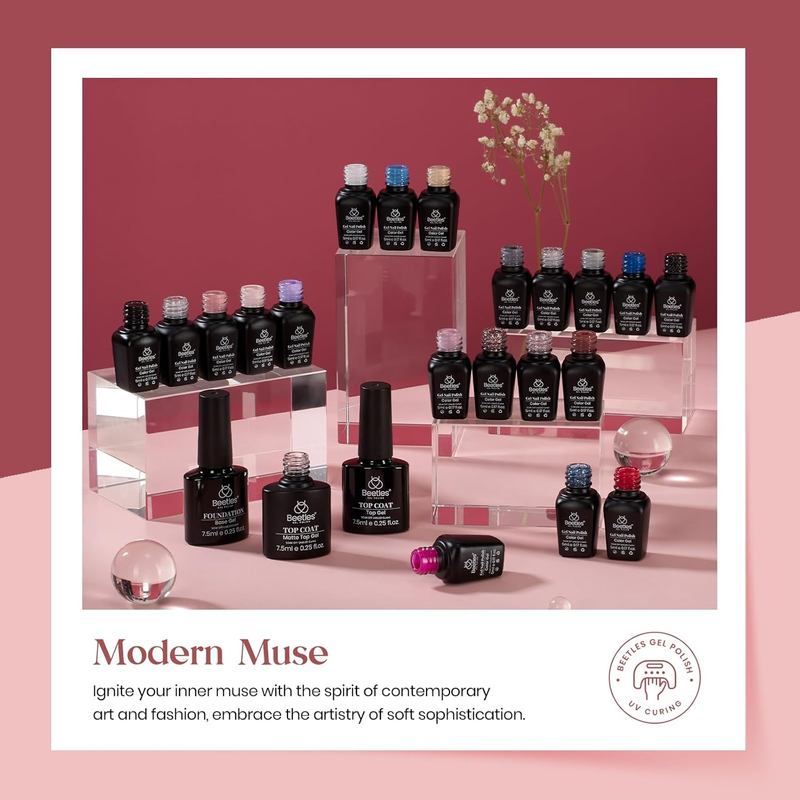 Beetles 20 Pcs Gel Nail Polish Kit, Modern Muse Collection Soak off Nail Gel Pol